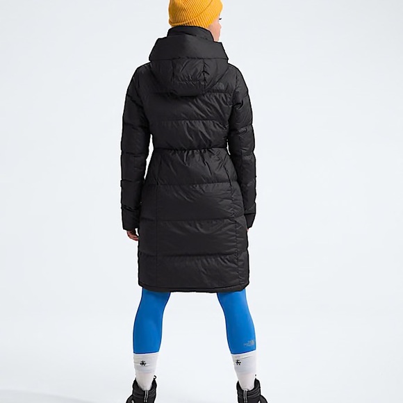 The North Face Women's Black Long Puffer Jacket Slim Fit - Picture 2 of 14